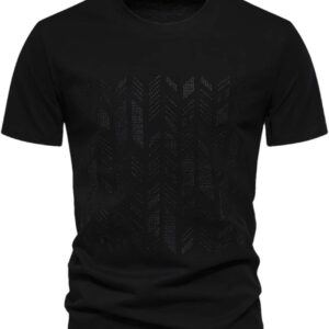 Men's Cotton Short Sleeve Embroidery Printing T-Shirt Summer Lightweight Running Sports Tee Shirts