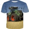 ZUIAI Men's Oversized 3D Print Car Tractor T Shirt Casual Streetwear Breathable Tops Short Sleeve